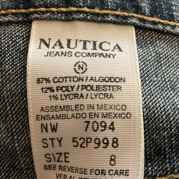 Nautica Jeans Size 8 Womens Boot Cut Medium Wash Cropped Factory Fade Blue Denim - Picture 3 of 3